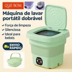 Mini Máquina de Lavar Roupas Portátil Dobrável com Centrífuga Elétrica Lavadora Compacta para Viagem Bebê e Roupas Íntim