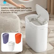 Lixeira Automática 13L Inteligente com Sensor de Movimento e Tampa USB Recarregável QUEBOM