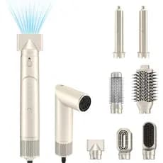 Escova Secadora 7 em 1 220V Multifuncional Modelador de Cachos Alisador de Cabelo Escova de Ar Quente Profissional