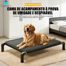 QUEBOM Cama Pet Elevada Anti-Calor e Respirável para Cães e Gatos, Ideal para Verão
