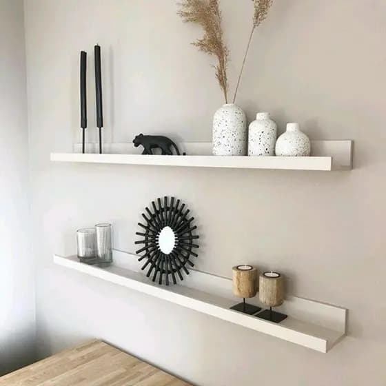 Prateleira Porta Quadros e Enfeites 60cm Branca