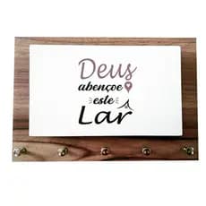 Porta Chaves - Porta Chave - Porta Chaves e Cartas - Deus Abençoe Este Lar