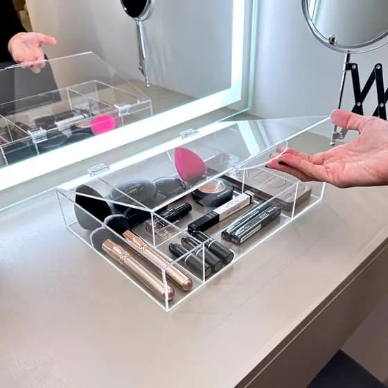 Caixa de Maquiagens Menina Organizada Estojo Elegante de Luxo