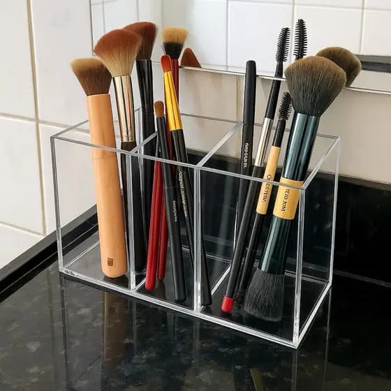 Porta Pincéis Maquiagem Mulher Organizada Elegante Menina
