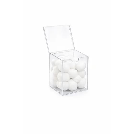 Porta Organizador de Algodão em Acrílico Transparente Com Tampa – Banheiro Maquiagem Odonto Manicure