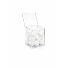 Porta Organizador de Algodão em Acrílico Transparente Com Tampa – Banheiro Maquiagem Odonto Manicure