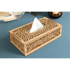 Porta Lenço MDF Vazado Decorativo Luxo | Caixa Porta Papel Toalha Elegante para Mesa, Sala e Cozinha