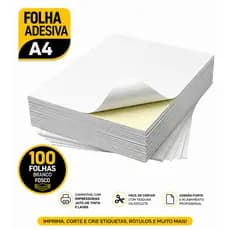 A4 Folha Adesiva 100 Folhas Branco Fosco Plp Etiqueta 115g Para Personalizados