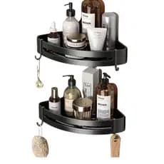 2 Suporte Cantoneira Banheiro Aço Inoxidavel Porta Shampoo