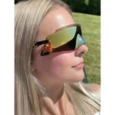Óculos de sol masculinos para ciclismo, peça única, sem moldura, antiembaçante, UV400