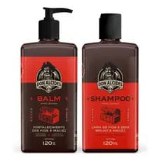 Kit Balm E Shampoo Para Barba Don Alcides Barba Negra Crescimento Hidratação
