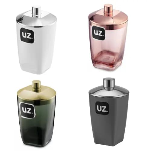 Porta Algodão Cotonete Linha Premium com Metalizado Banheiro Lavabo UZ