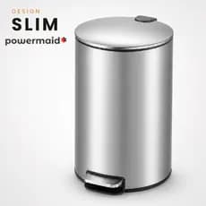 Lixeira Inox 12L com Pedal Slim Cesto de Lixo 12 Litros Tampa Cozinha Banheiro Escovado Powermaid