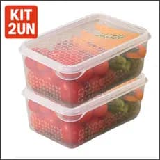 Kit 2 Pote Multiuso 500ml com Tampa Transparente Cozinha Alimentos Organizar UZ