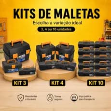 Kit Maletas de Ferramentas Reforçadas Caixa Organizadora Multiuso Tática Grande para Oficina Casa Trabalho