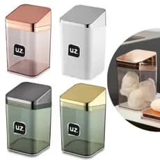 Porta Algodão Cotonete Transparente Linha Slim Banheiro UZ