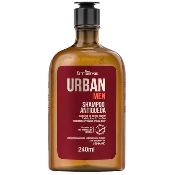 Shampoo Antiqueda Urban Men Farmaervas Resultado em 30 dias 240ml