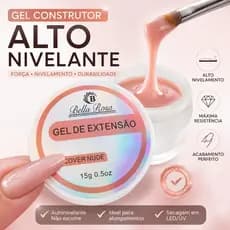 Gel Construtor Para Unhas Alongamento 15G Profissional Bella Rosa