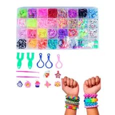 Kit Miçangas para Pulseira Completo Infantil Maleta 1564 Peças