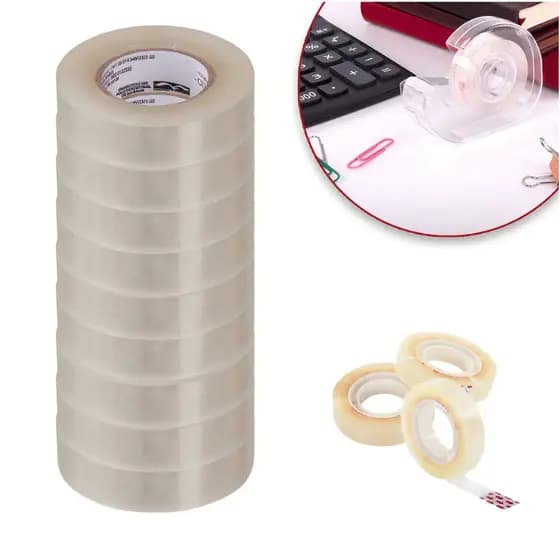 Rolo de fita adesiva pequena durex transparente 18mmx20m pacote c/8 unidades