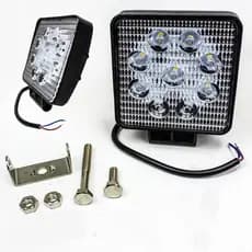 Kit 2 Farol de milha Auxiliar Quadrado 9 led 27w 12v BF 6500K Veículo Universal Off Road Carro