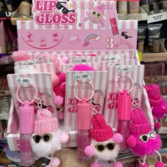 Box Fechado Atacado C/12 Lip Gloss Fofinho chaveiro Bobbi Rara