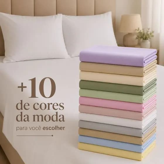 Roupa de Cama Casal 100% Algodão Queen King Percal 200 Fios Jogo completo Cor Moderna