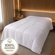Edredom Roupa de Cama Algodão Casal Queen Percal 200 Fios Toque Macio Cores Tendencia Quarto