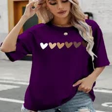 Camiseta Oversized Unissex Larga Ombros Caídos Estilo Skatista Estampada Desenho Corações Amor Blus