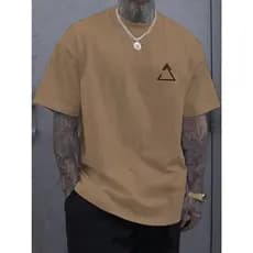 Camiseta Unissex Estampa 3 Angulos Cores Champanhe Palha Veste Garotas Oversized Skatistas Novo Bor