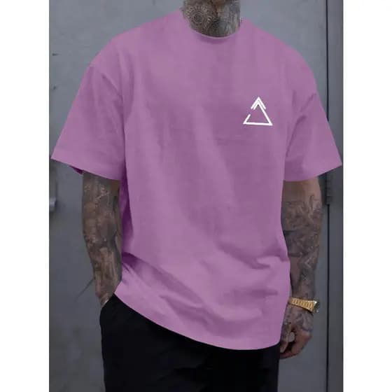 Camiseta Masculina Unissex Gola Redonda Urbano Bordado 3 Angulos Old School Oversized Skatistas T Shir