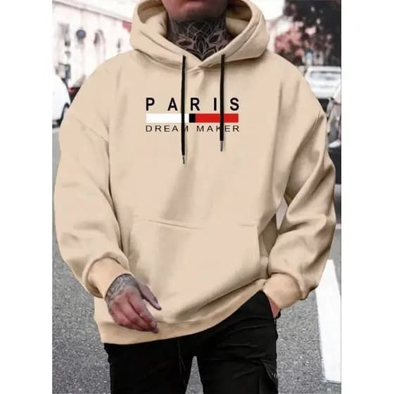 >
Indicado Moletom Masculino Moletom Canguru Blusa de Frio Unissex Moletom Estampado Paris Dream Moletom Unissex