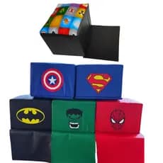 Puff Infantil Cadeira Barbearia Assento Elevação Criança Corte Cabelo 100kg Herói Kids Fabrica Atacado Driworks