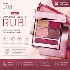 Paleta de Maquiagem Natura Una Pro Palette Rubi – Tons Sofisticados | Alta Pigmentação | Produto Original