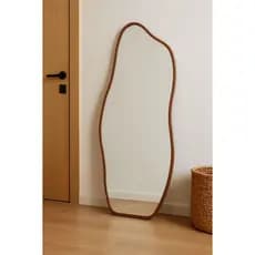 Espelho Orgânico Flame com Moldura em Couro Tamanhos 40x95, 50x95, 60x95 e 60x110 Acabamento Premium...
