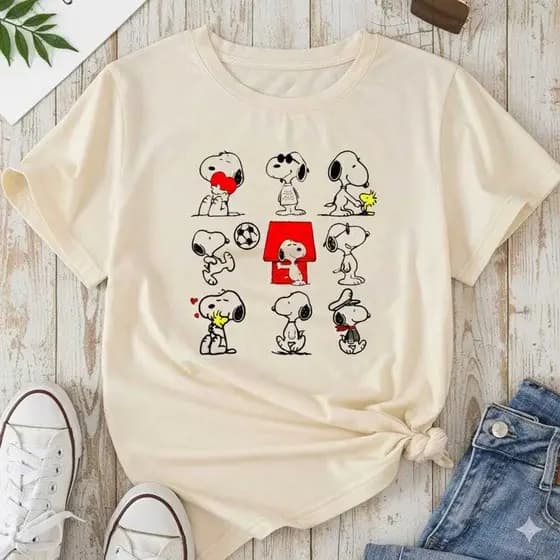 Blusa Feminina Camiseta Feminina Blusinha Tshirt Feminina Blusa Básica Camiseta Snoopy