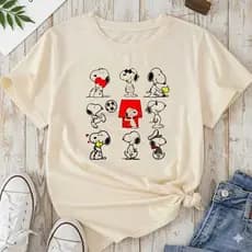 Blusa Feminina Camiseta Feminina Blusinha Tshirt Feminina Blusa Básica Camiseta Snoopy