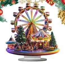 Natal Roda Gigante Ornamento Acrílico Prateleira Ornamentos 2D Desktop Decoração Da Árvore De bunverbr