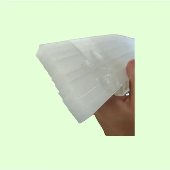 Kit C/ 5  ou 10 Réguas ou Sarrafo P/ Guilhotina de Polipropileno Branco Med.C 1200 MM X L.15 MM X 8 MM Curvada