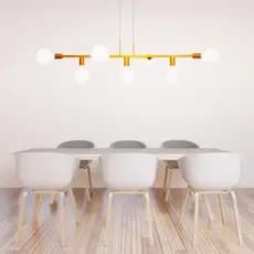 Lustre de teto Pendente Jabuticaba Rubis 7 Lâmpadas mesa de jantar e área Gourmet Cor DOURADO