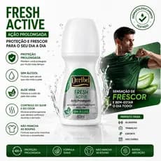 Desodorante Antitranspirante Roll-On Ouribel Fresh Active Masculino 60ml | Sem Álcool | Proteção Prolongada