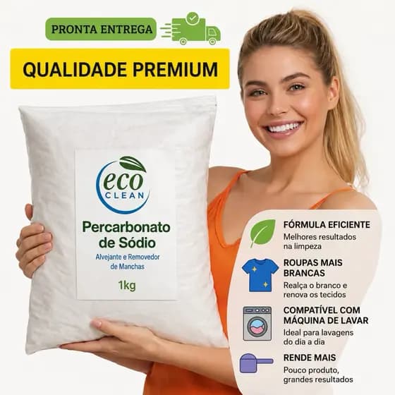 Percarbonato de Sódio 100% Puro Limpeza Em Geral Tira Manchas Roupas Brancas 500g/1kg /2kg