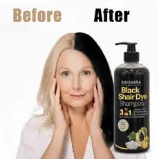 SHAMPOO 500ML ESCURECEDOR E RAIZES BLACK HAIR COLOR 3 EM 1 PRETO