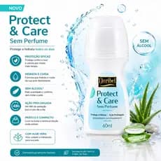 Desodorante Antitranspirante Roll-On Ouribel Protect & Care Sem Perfume 60ml | Sem Álcool | Proteção Prolongada