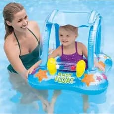 Boia Bote Bebê Cobertura Fralda Infantil Rosa Ou Azul Boia Piscina Bebe 59cm Inflável Protecao