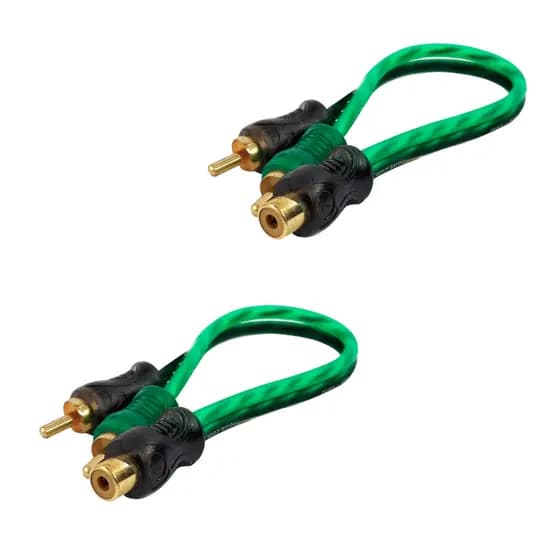 Par Cabo Rca Y Technoise Pro 2 Macho X 1 Femea 4Mm - 20Cm