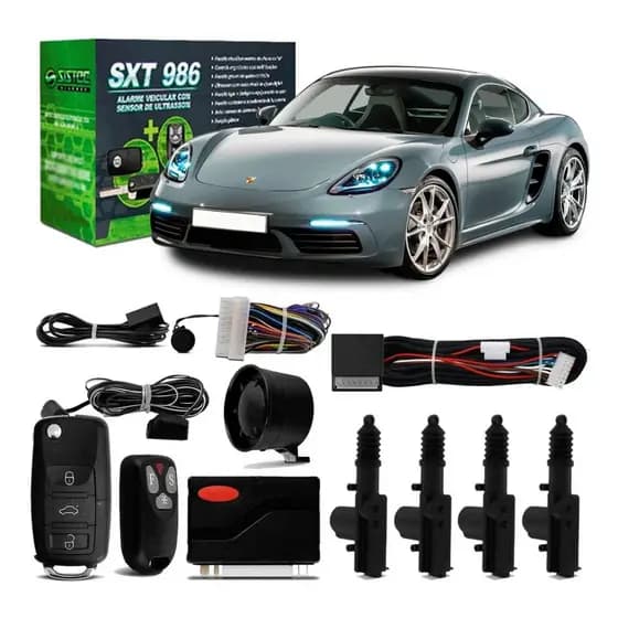 Alarme Automotivo Universal + Chave Canivete+ Trava 4 Portas