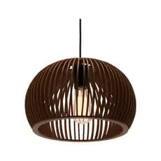 Pendente Lustre Grande De Madeira Marrom Sala, Jantar Varanda - 1BM / sf