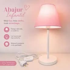 Abajur Infantil Rosa – Luz Suave e Aconchegante para Quarto de Menina -Avr