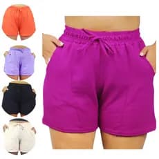 Kit 3 Shorts Duna Feminino Com Bolso Verão 2023